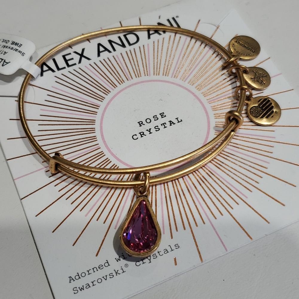 Alex and Ani Birthstone October Pink Crystal brac